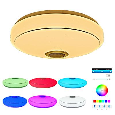 China Modern Outdoor Mounted LED RGB Ceiling Lights Dimming Colorful 24W 36W Ceiling Lamp Bedroom Kitchen Living Room APP Remote Control Music for sale