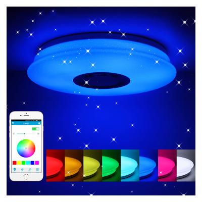 China Modern Modern RGB LED Ceiling Light Home Lighting Remote Blue Bedroom Music Speaker Tooth Control APP Smart Ceiling Lamp for sale