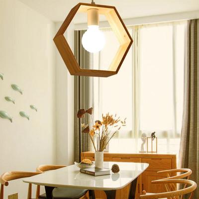 China Contemporary modern minimalist geometric nordic dining room living room balcony decorated with cafe bar clothing store bar wooden chandelier for sale