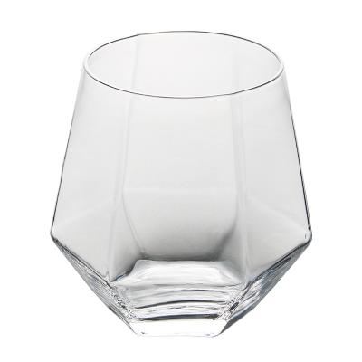 China Viable Creative Glass Mug Hexagon Juice Milk Glass Whiskey Drinking Glasses for sale