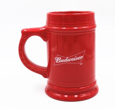 China Large beer mug 0.5L large beer mug manufacturers ceramic beer 0.5L or 1L viable supply ceramic beer glass luster custom logo for sale