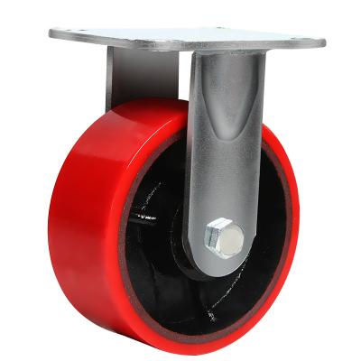 China Other Heavy Duty Iron PU Swivel With Brake Plate Style Top Caster Wheel for sale