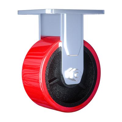 China Other 8 Inch Heavy Duty Swivel Casters 100*50mm POLYURETHANE Wheel On Cast Iron Core Hand Truck Caster Wheels for sale