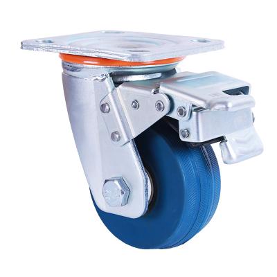 China Other High Quality Heavy Duty Rubber Iron Core Wheel / Brake Swivel Industrial Wheel Caster for sale