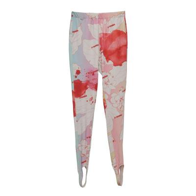 China Anti-Wrinkle Trousers Pants Print To Camouflage Casual Cashmere Knitted Women Jasmine Printed Leggings for sale