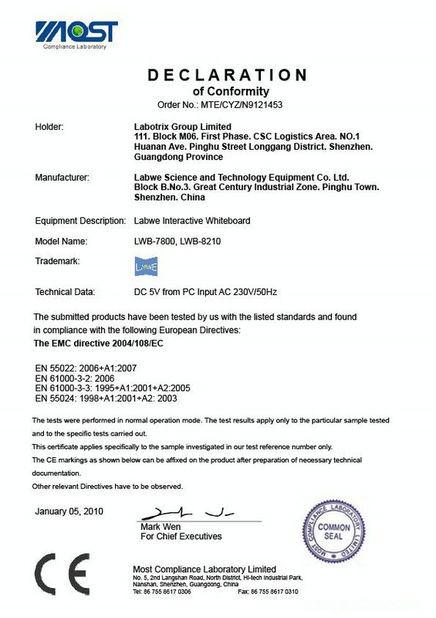 Authentication certificate of CE - LABOTRIX GROUP LIMITED