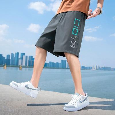 China Fashion QUICK DRY Men's Polyester Workout Shorts Drawstring Wholesale Mesh Panel Zipper Pocket Sports Shorts for sale