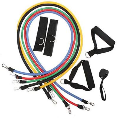 China Eco-Friendly Workout Training 11 Pcs Exercise Resistance Bands Tube Set For Sports Lovers for sale