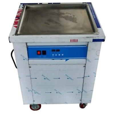 China Square Shaped Pan Stir Fried Ice Cream Machine With Toshiba Compressor for sale