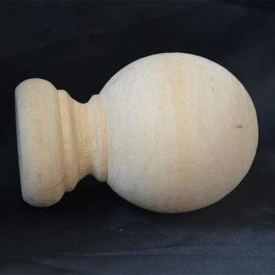 China CLASSIC wood finials for curtain pole 28MM unfinished wood curtain rod accessories finials for sale