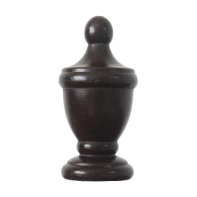 China Decorative hardwood curtain pole accessories finials 28MM wooden curtain rod finials for sale