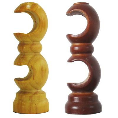 China OEM Transitional Wooden Curtain Rod Holder 19MM 28MM Double Curtain Brackets 35MM for sale