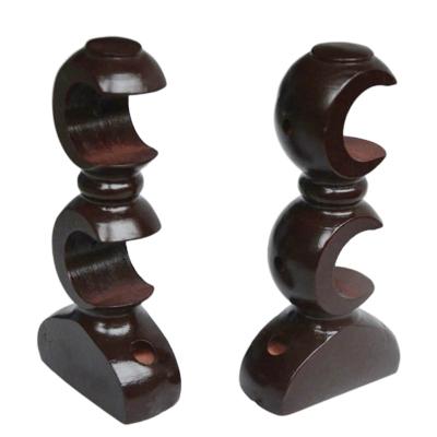 China Window Curtain Rod Mounting Holder 19MM 28MM Wooden Double Curtain Pole Bracket 35MM for sale