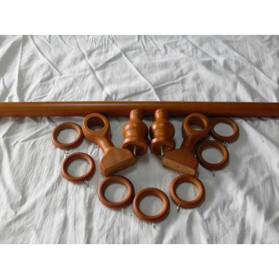 China CLASSIC Factory OEM Decorative Window Curtain Pole With Accessories Set 28MM Wooden Curtain Rod for sale