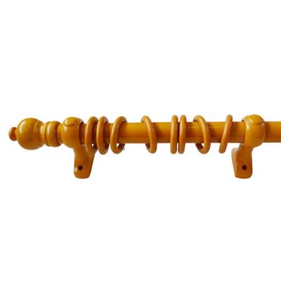 China Easy To Install Decorative White Yellow Wooden Curtain Rod Finial Bracket Set 35MM Curtain Rod for sale