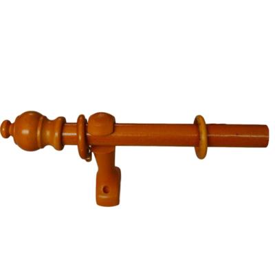 China Natural Decorative Wooden Curtain Pole Finials Bracket Set 19MM 28MM 35MM Window Curtain Rod for sale