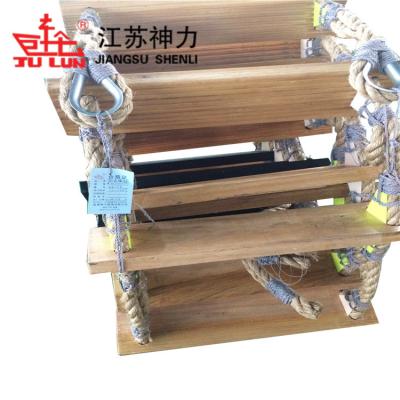 China Folding Ladders Marine High Strength Wooden Pilot Climbing Rope Ladder For Boat for sale