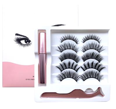 China Long Eyelash Factory Natural Luxury Magnet Eyelashes Waterproof Magnet Eyeliner And Magnetic Tweezers Eyelash Kit Wholesale for sale