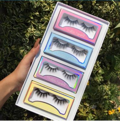 China Discount $1 Soft and Comfortable 5D Fluffy Mink Private Label False Eyelashes 10 Pairs 3d Mink Lashes Luxury for sale