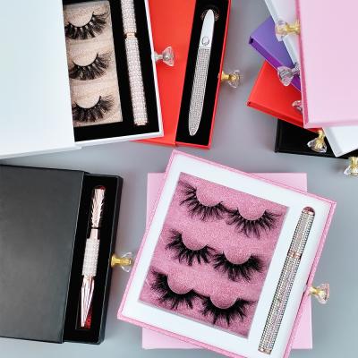 China Custom soft and comfortable 3/5/8/10 pair mink eyelash packaging book boxes high quality mink lashes luxury 3d mink eyelashes for sale