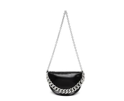 China 2019 New Fashion Trend Semicircle Chain Shoulder Messenger Metal Sense Saddle Bag Handbag for sale