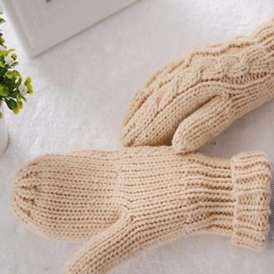 China Other wholesale new style autumn and winter outdoor lady knitted custom women's mittens half finger warm gloves long for sale