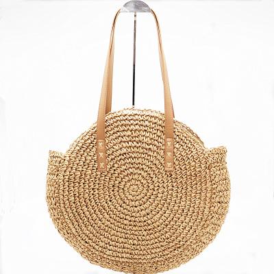 China 2020 New Fashion Round Straw Bag One Shoulder Bag Female Beach Bag Wholesale for sale