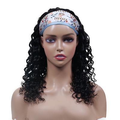 China Curly Wave Headband Wig For Color Women Hair Band Glueless Curly Wig No Lace Front Wigs for sale