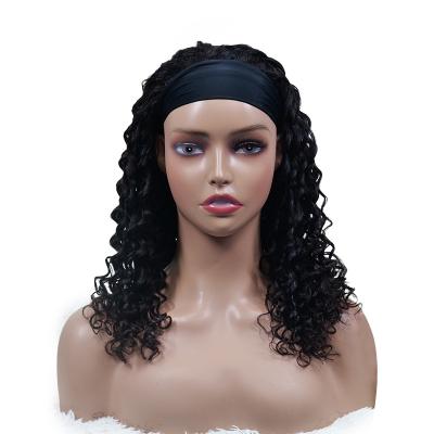 China Remy Virgin Hair Water Wave Wigs Brazilian Hair Headband Curly And Wavy Wet Wave Wigs for sale