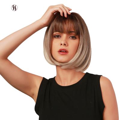 China Bob Straight Cheap Synthetic Short Bob Wig Wholesale Heat Resistant Synthetic Hair Wig For Women for sale