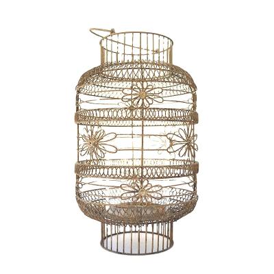 China Breathable Wire Mesh Bird Cage Antique Hanging Bird Cage for sale