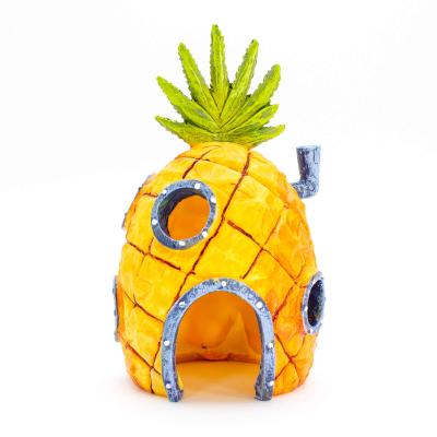 China Aquarium Accessories New Aquarium Fish Ornaments Cartoon Pineapple House For Fish Aquarium Accessories Home Decoration for sale