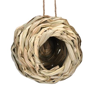 China Outdoor Yard Creative Simple Woven Spherical Bamboo Viable Finch Parrot House Birdcage Garden Mynah Parakeets Basket Decorations for sale