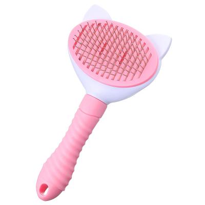 China Cat Hair Comb Viable One-Click Dog Pet Hair Cleaning Automatic Erasing Comb Self-cleaning Hair Remover Cleaning Beauty Comb for sale