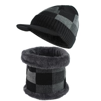 China JOINT Wholesale High Quality 3pcs Low Price Winter Velvet Blanket Neck Wrap Set Knitted Warm Hat Cap for sale