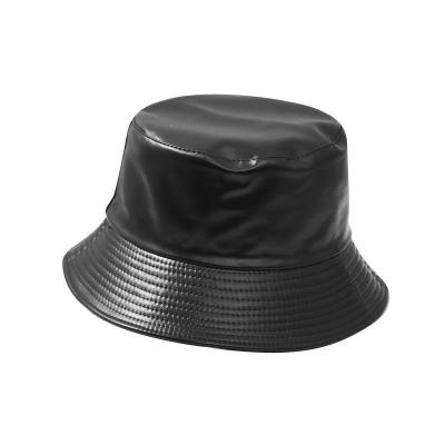 China Eco And Reuse To Fashion Hot Sale High Quality Designer Pu Waterproof Leather Bucket Hat for sale