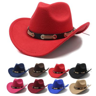 China Eco and Reuse Wholesale Wide Brim Men's and Women's Western Inner Wool Felt Crushable Cowboy Hat for sale