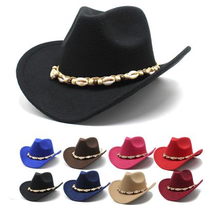 China Eco and Reuse Classic Design Men's Wide Brim Fedora Hat Wool Felt Cheap Cowboy Hats For Sale for sale