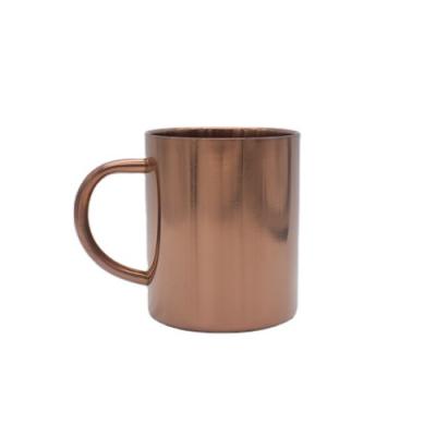 China Durable Double Layer 400ml Titanium Plated Camping Mug Gold Rose Silver Gold Stainless Steel Travel Coffee Mug With Handle Cup for sale