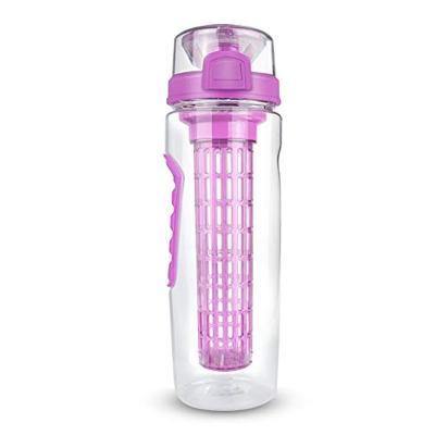 China Tritan Viable Water Bottle With Leak Proof Flip Top Lid Lemon 30oz/900ml BPA Free Fruit Infuser Water Bottle With Filter for sale