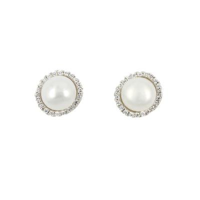 China Custom Classic 925 HIGHLIGHT 2022 Fashion Jewelry Silver Trendy Rhodium Plated Freshwater Pearl Stud Earrings For Women for sale