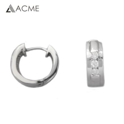 China Huggie 925 HIGHLIGHT 2022 Fashion Jewelry Silver Tasty Rhodium Plated Zircon Huggie Circle Hoop Earrings For Women for sale