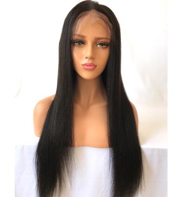 China Silky Straight Lace Front Wig Brazilian Wave Hair Cuticle Aligned Human Hair Natural Black Color Top Quality Brazilian Straight Hair Wigs for sale