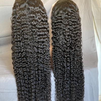 China Full Water Wave 32inch-40inch Full Frontal Wigs, High Quality Transparent Lace Curly Hair, Small Knots 11a Grade Hair Full Frontal Free Part Wig for sale