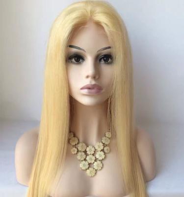 China Silky Straight Front Lace Wig Human Hair High Quality Blonde Wave 613 Lace Front Wig All Cuticle Aligned Hair Wig Pre Plucked With Baby Hair for sale