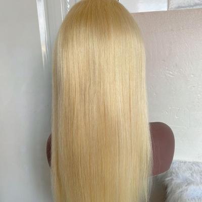 China High Quality Blonde 613 Lace Front Wig Honey Blonde Human Hair Lace Front Wig Silky Straight Wig 32inch-40inch With Baby Hair for sale