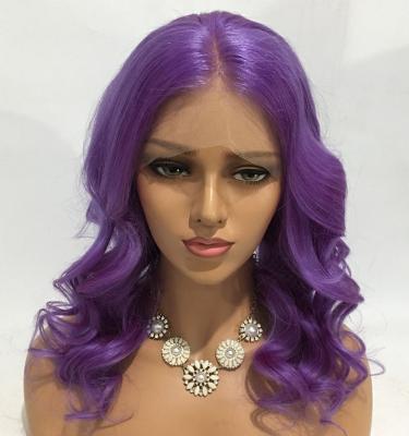 China Silky Straight Wave Purple Lace Front Wig Brazilian Hair Cuticle Aligned Cheap Hair Lace Front Wig Dnesity Look 130% Fuller for sale