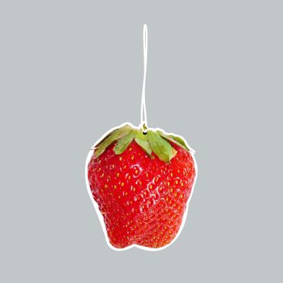 China Hanging Perfume Car Air Freshener Strawberry Paper Freshener for Home or Car CF-003S 110*120*2mm for sale