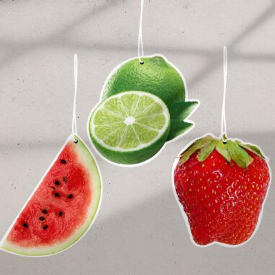 China Paper+Perfume+Rope Fruit Flavor Card Car Air Freshener with Different Scent for Toilet Freshener for sale