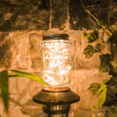 China American Style Home Solar Refillable Mason Jar with LED Lighting for Garden Decoration for sale